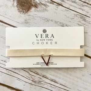 New Vera by New York Women's Ivory Faux Leather Choker Necklace Fashion Jewelry